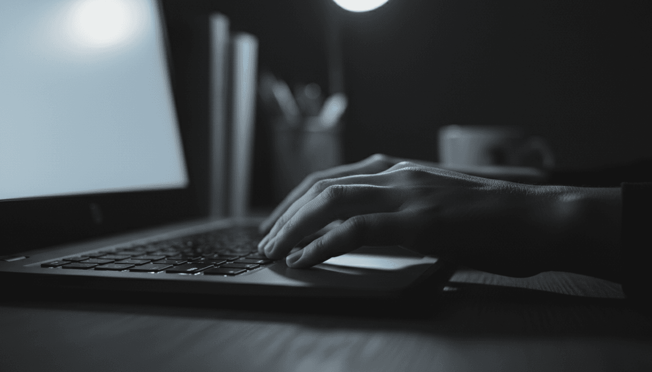Close up of hands typing tailored email messages